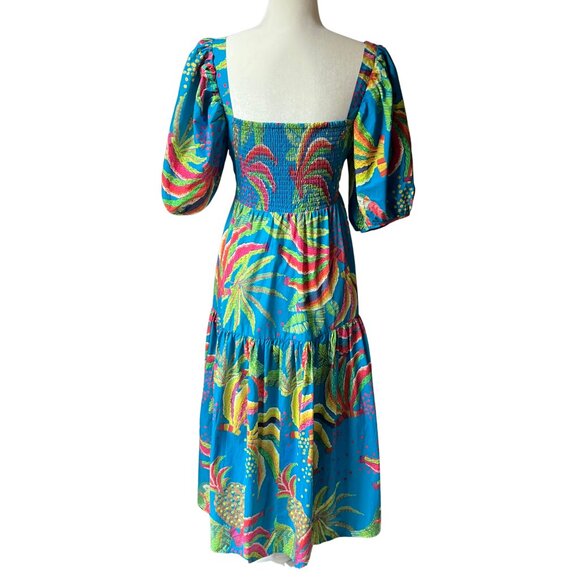 Anthropologie FARM Rio Tropics Tiered Midi Dress Size M EUC - Picture 5 of 7
